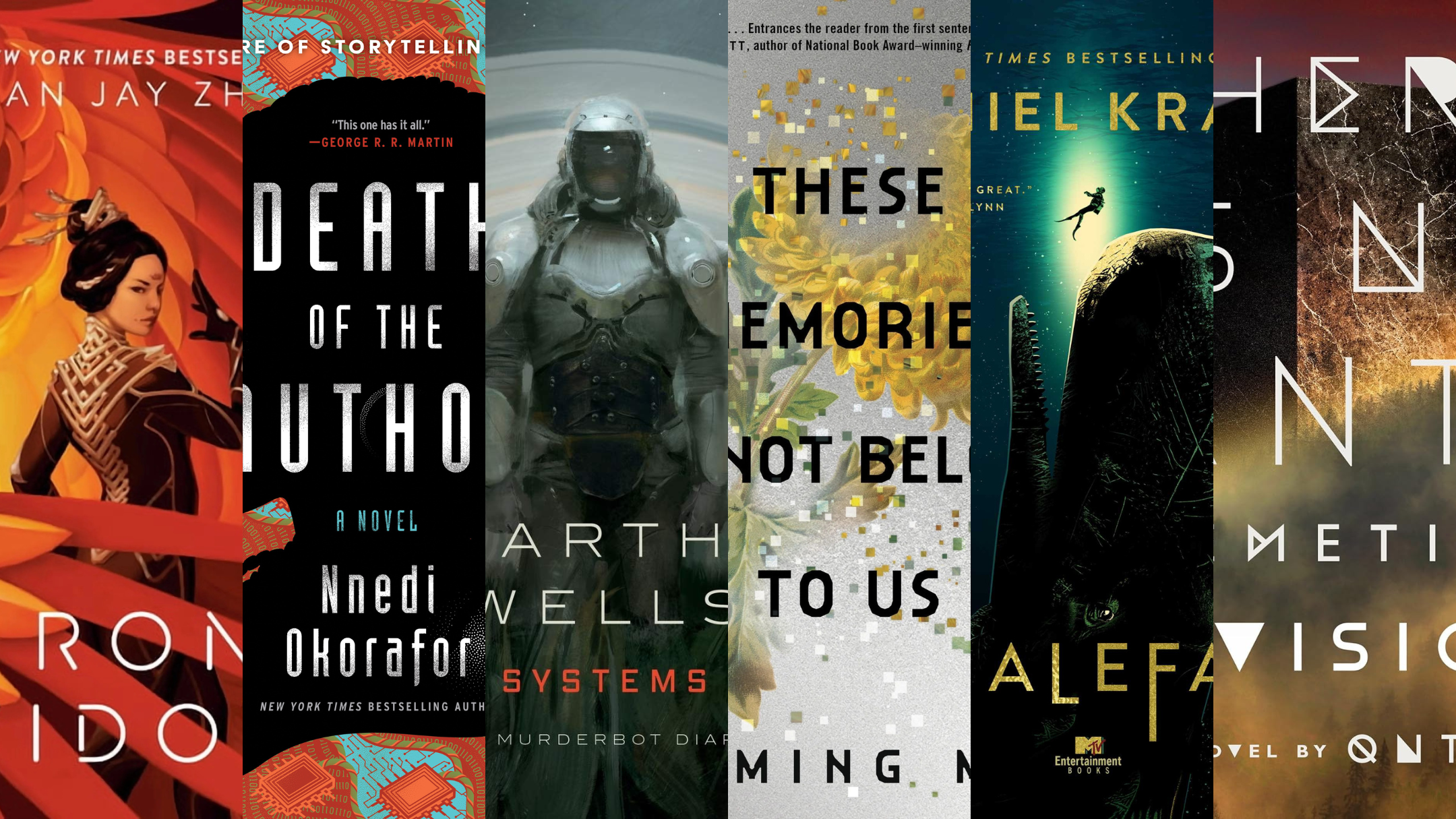 A collage of audiobook covers