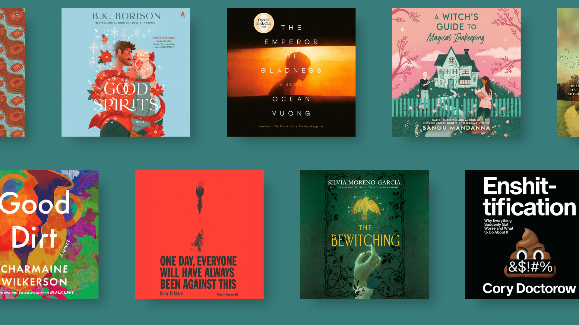 Audiobook covers in a grid