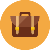 Briefcase on a yellow background