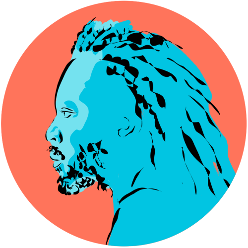 a drawn sketch of Marlon James